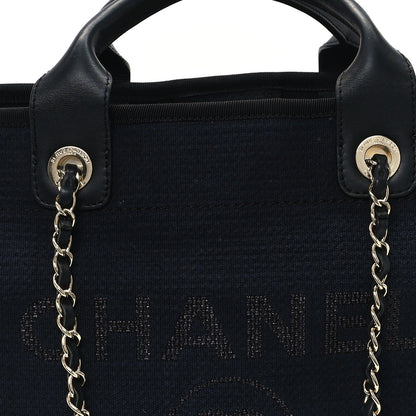 Chanel Mixed Fibers Small Deauville Tote Navy 9 of 13