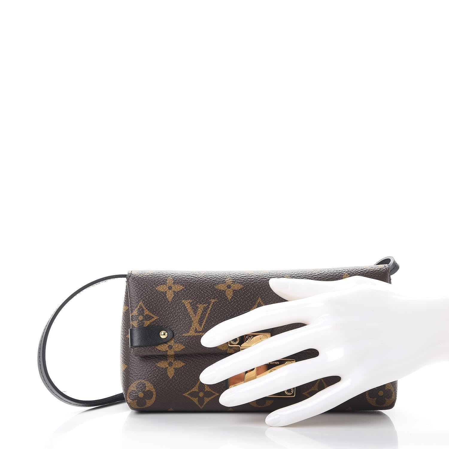 Louis Vuitton Monogram Triangle Chain Wallet Black 3 of 9