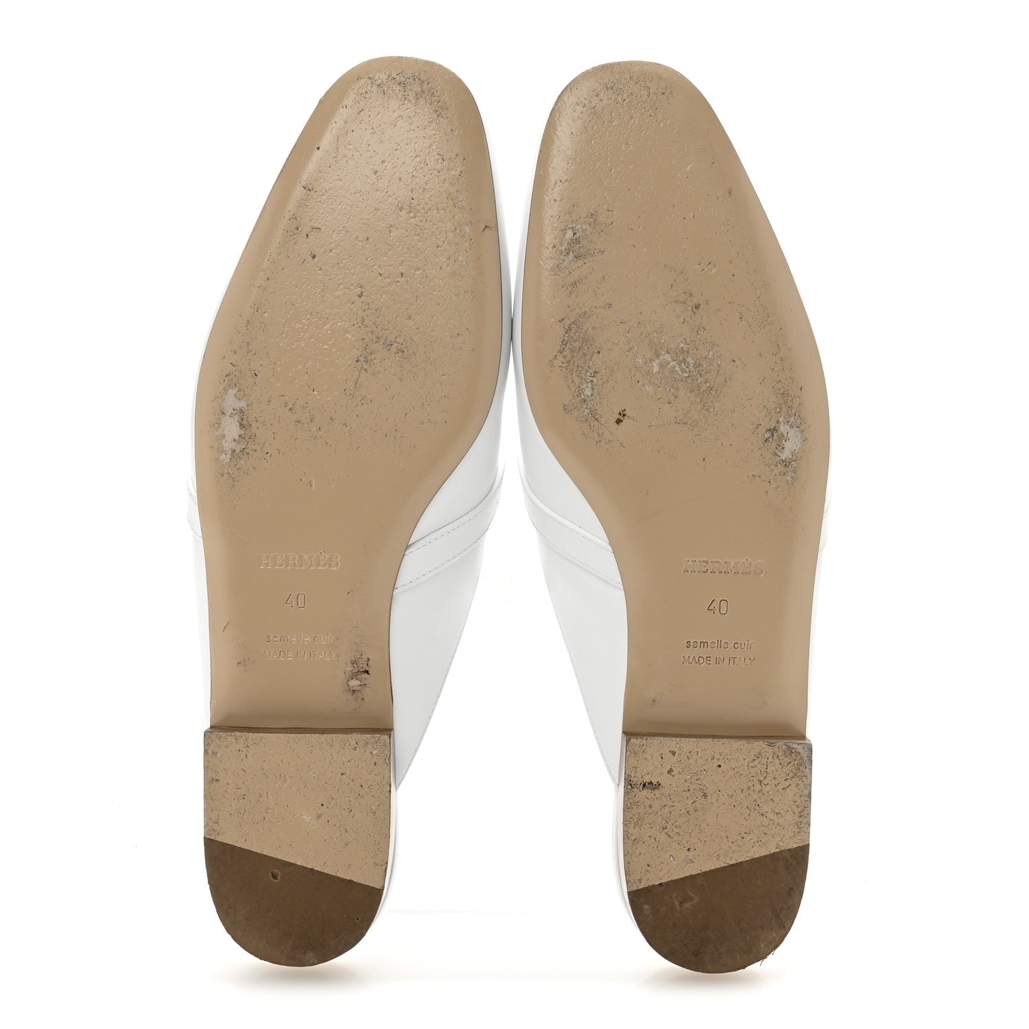 Hermes Calfskin Oz Mules 39.5 White 6 of 12