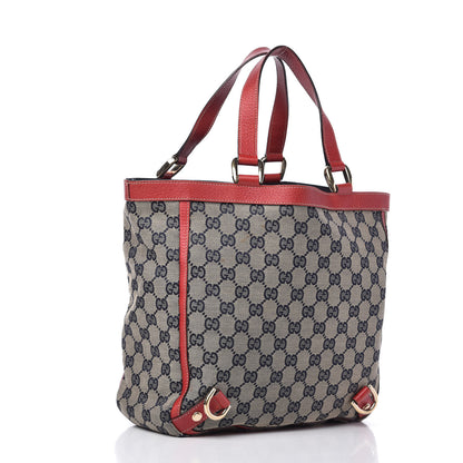 Gucci Monogram Small Abbey Tote Navy Red 3 of 10