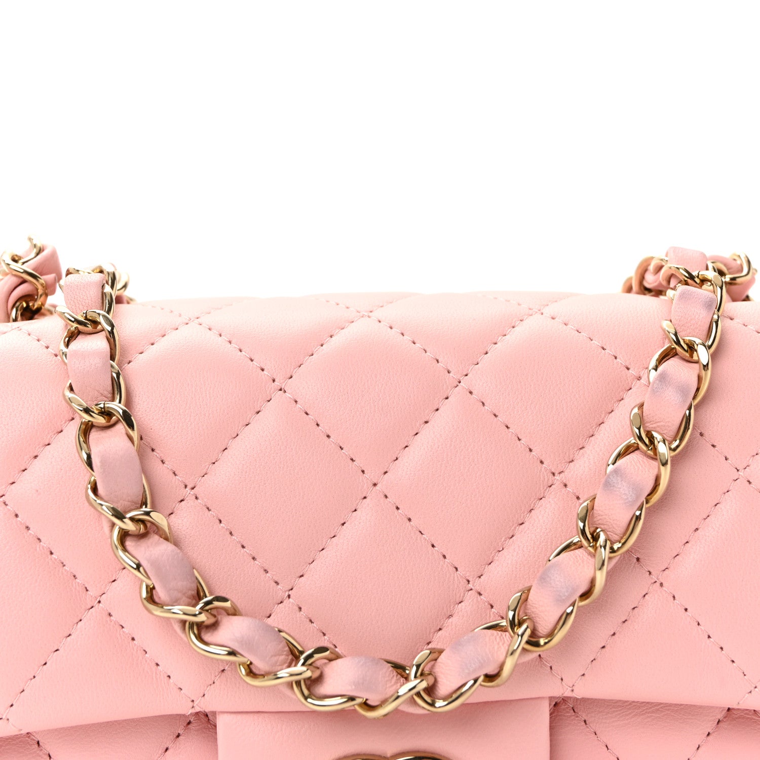 Chanel Lambskin Quilted Mini Rectangular Flap Light Pink 8 of 11