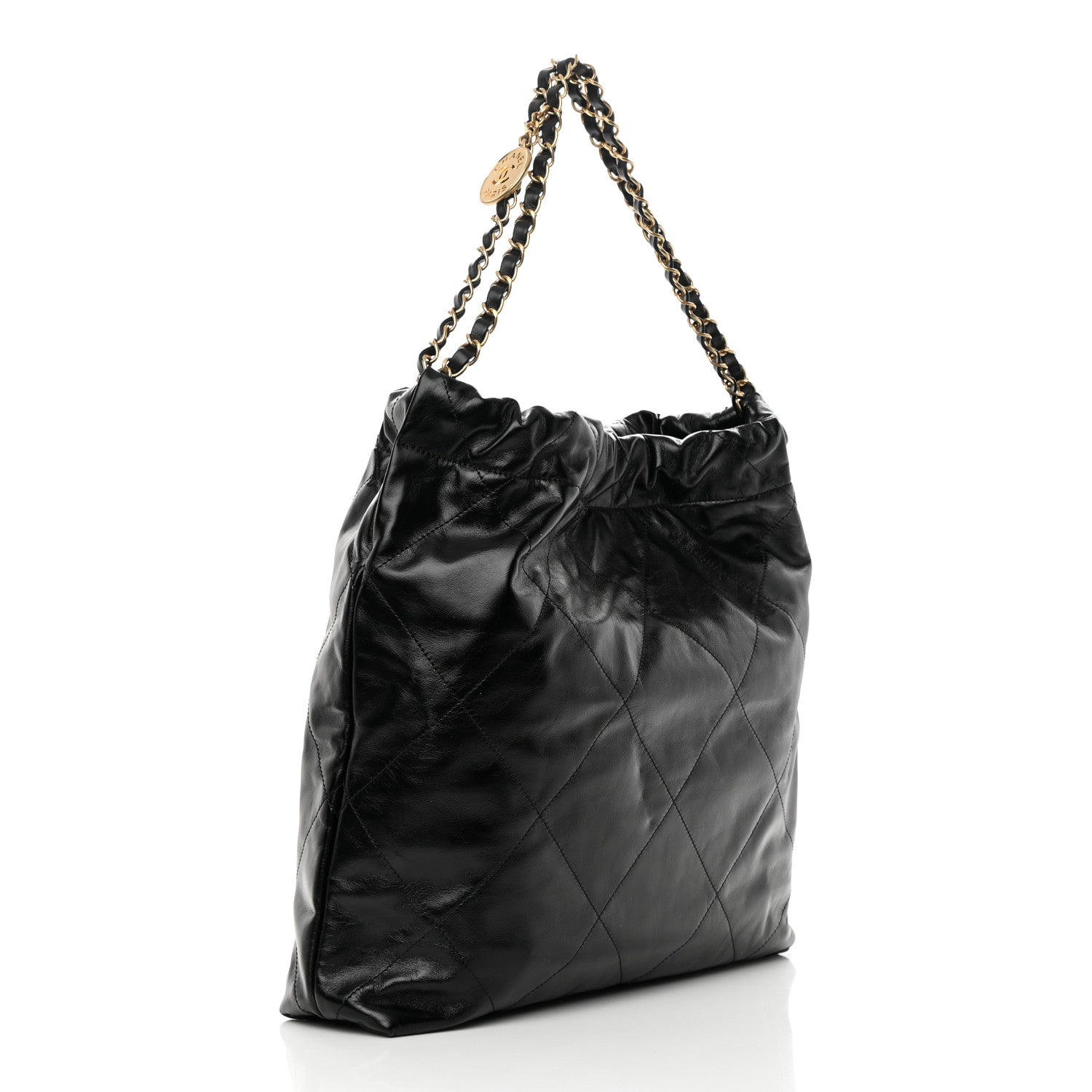 Chanel Shiny Calfskin Quilted Chanel 22 Black 4 of 12