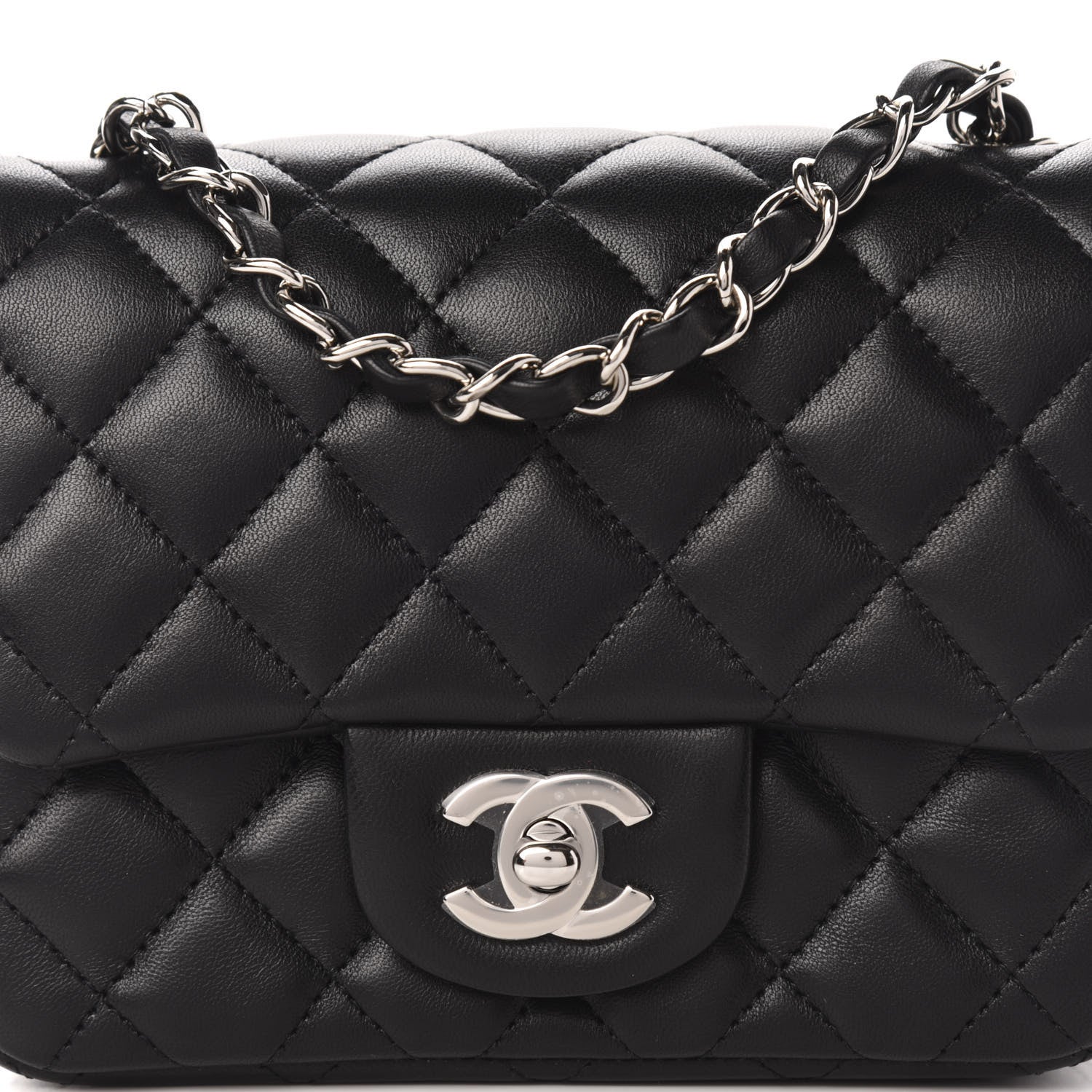 Chanel Lambskin Quilted Mini Square Flap Black 5 of 11