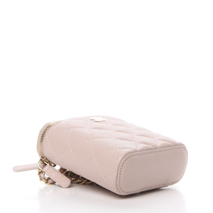 Chanel Caviar Quilted Small Vertical Coco Beauty Vanity Case With Chain Light Pink 4 of 11