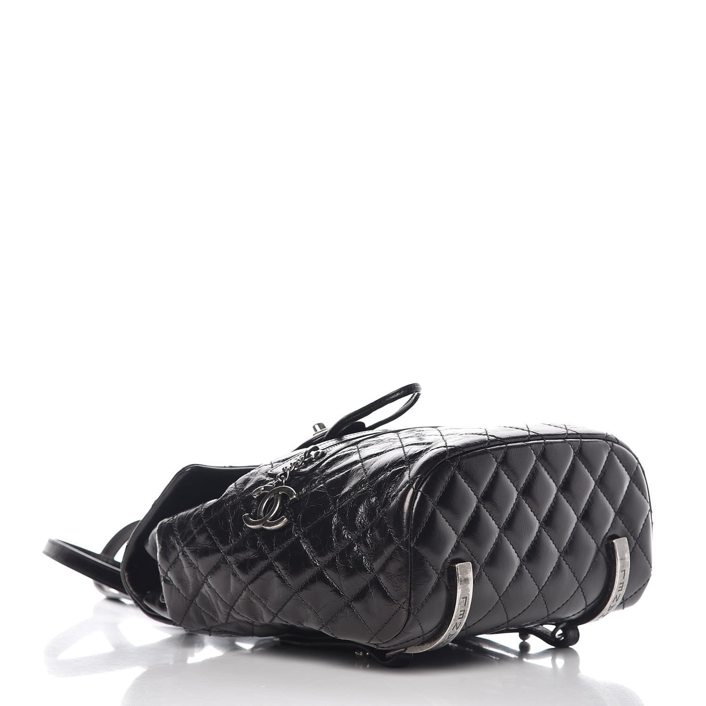 Glazed Calfskin Quilted Small Salzburg Mountain Backpack Black