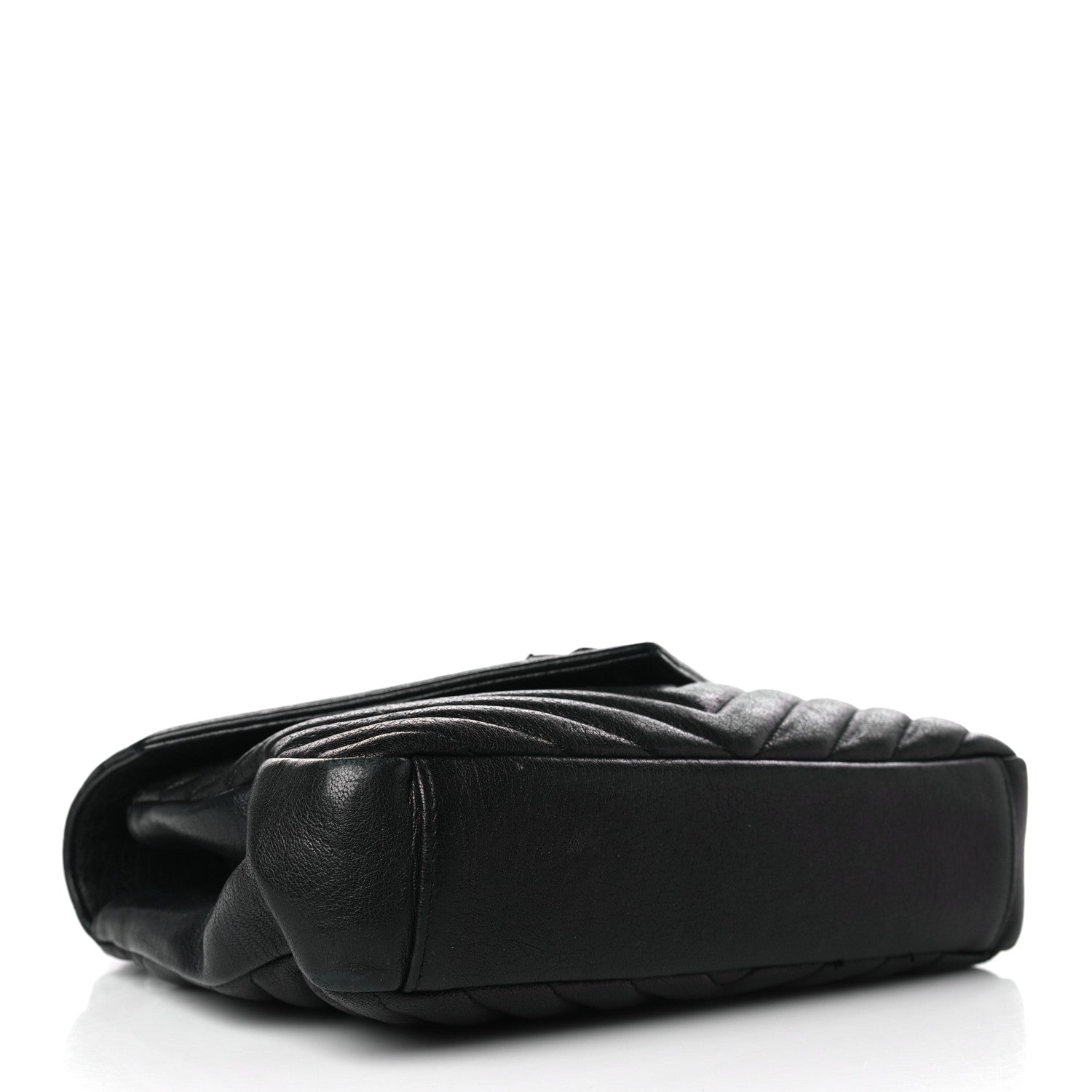 Saint Laurent Sheepskin Matelasse Chevron Monogram Monochrome Medium College Bag Black 4 of 9