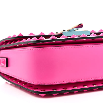 Valentino Garavani Smooth Calfskin Enamel Tonal Small Rockstud23 Shoulder Bag Pink PP 8 of 11