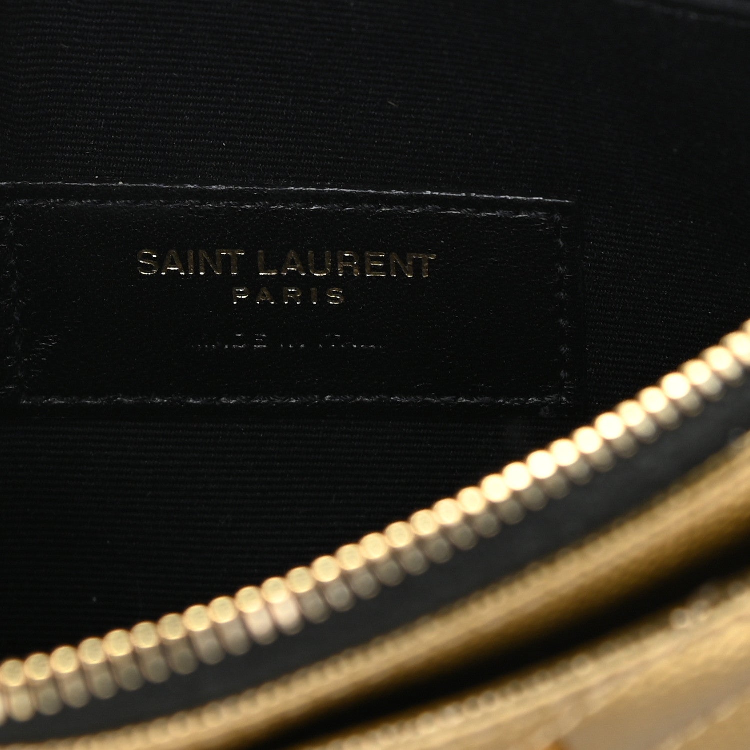 Saint Laurent Iridescent Grain De Poudre Matelasse Chevron Monogram Bill Pouch Gold 9 of 9