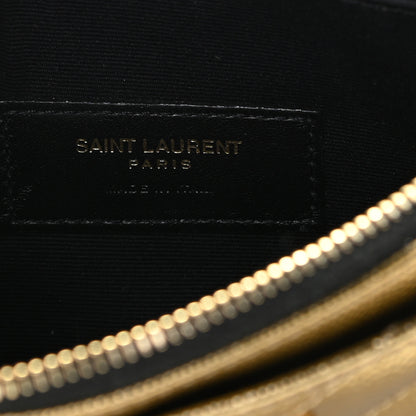 Saint Laurent Iridescent Grain De Poudre Matelasse Chevron Monogram Bill Pouch Gold 9 of 9