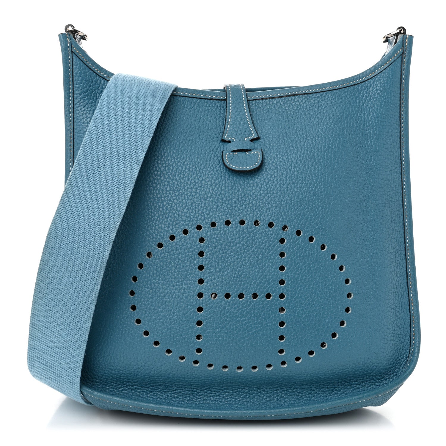 Hermes Taurillon Clemence Evelyne II PM Blue Jean 1 of 11