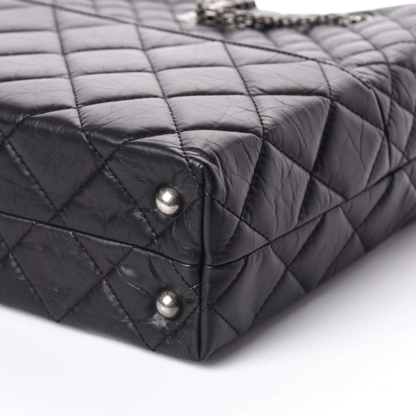 Aged Calfskin Quilted Reissue 2.55 Tote Black