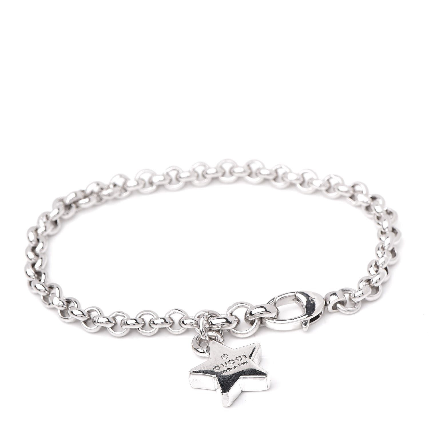 Gucci Sterling Silver Star Charm Bracelet 1 of 5