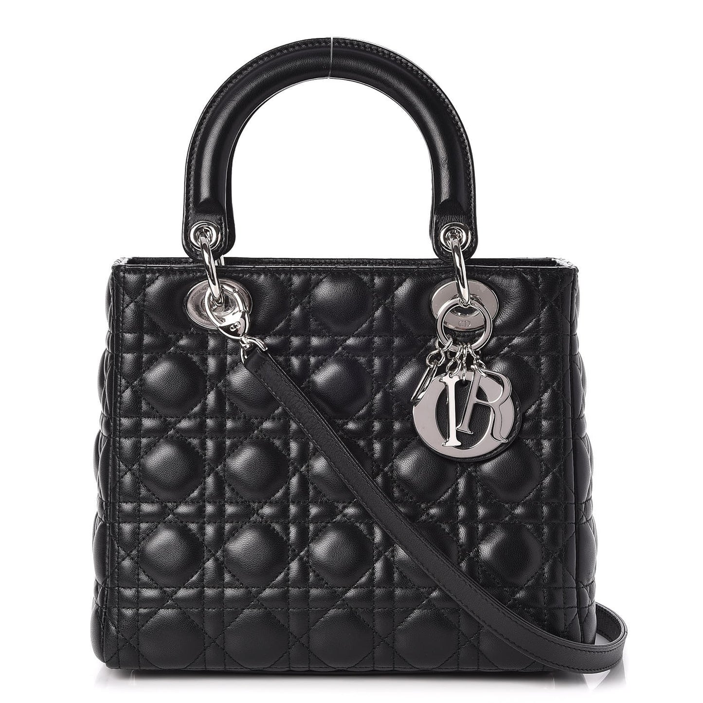 Lambskin Cannage Medium Lady Dior Black