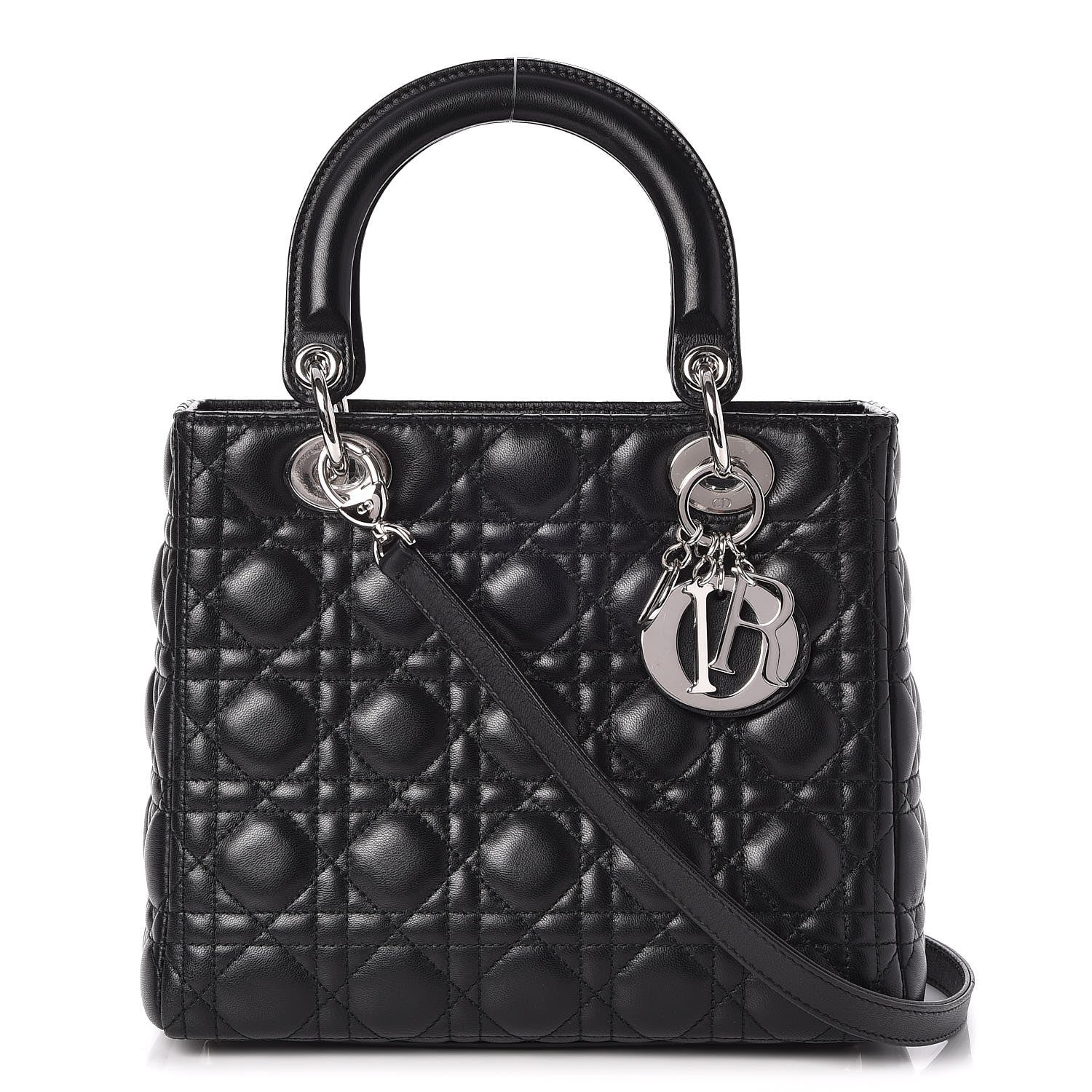 Christian Dior Lambskin Cannage Medium Lady Dior Black 1 of 8