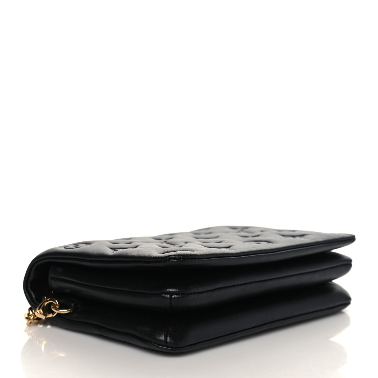 Lambskin Embossed Monogram Pochette Coussin Black