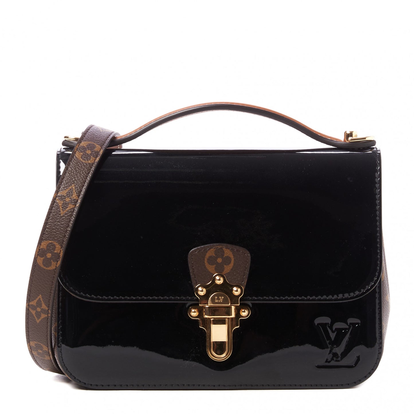 Patent Calfskin Monogram Cherrywood BB Black
