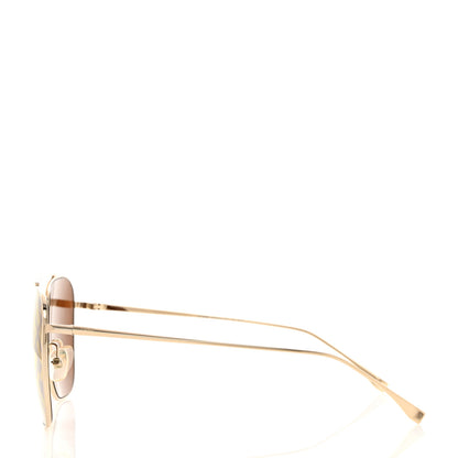 Fendi Metal Fendi Forever Aviator Sunglasses FF0406/S Gold 3 of 8