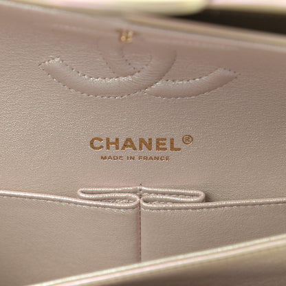 Chanel Iridescent Lambskin Quilted Medium Double Flap Ivory 6 of 12