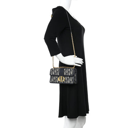 Christian Dior Oblique 30 Montaigne East West Chain Flap Bag Blue 2 of 10