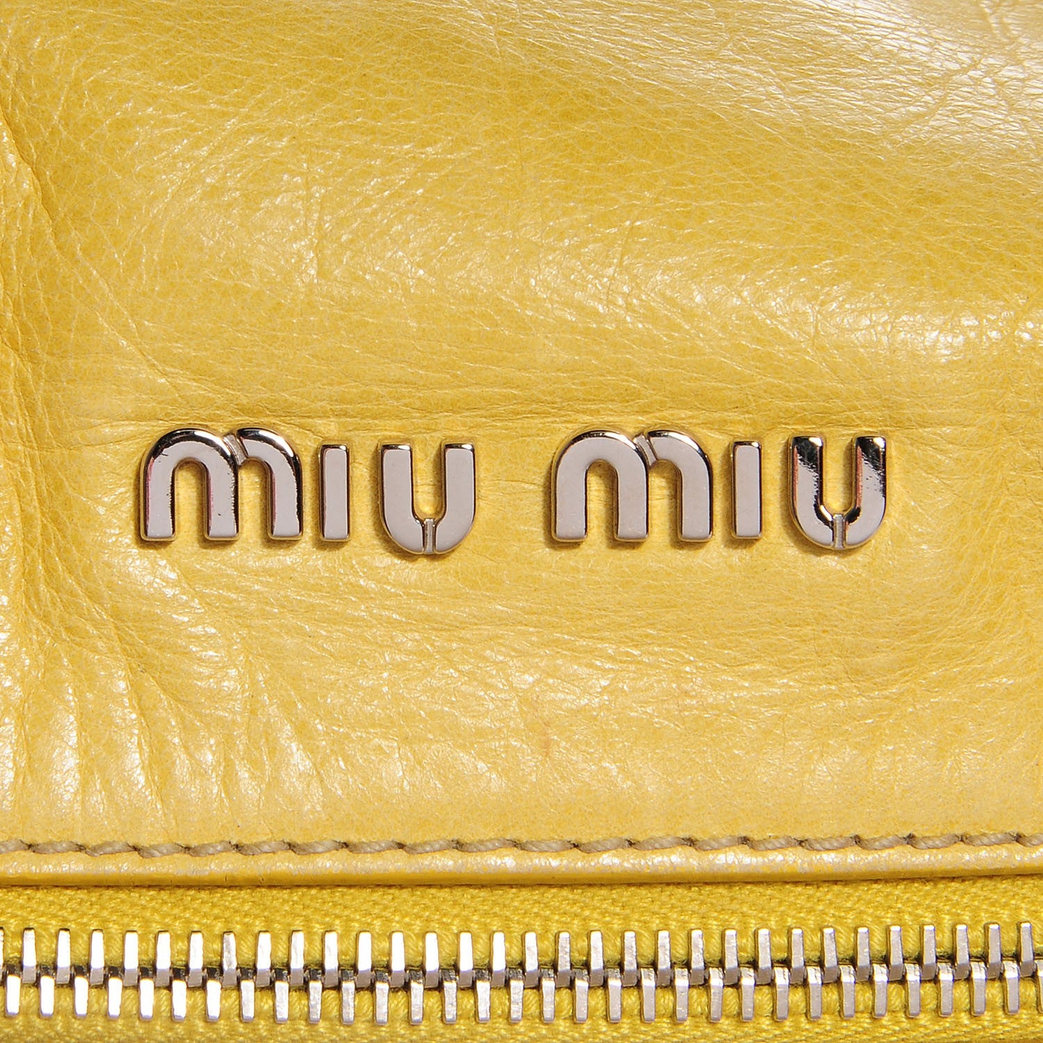 Miu Miu Vitello Lux Large Bow Bag Polline 5 of 9