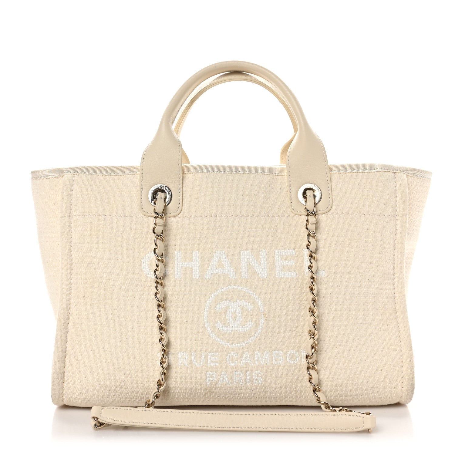 Chanel Mixed Fibers Small Deauville Tote White 1 of 10