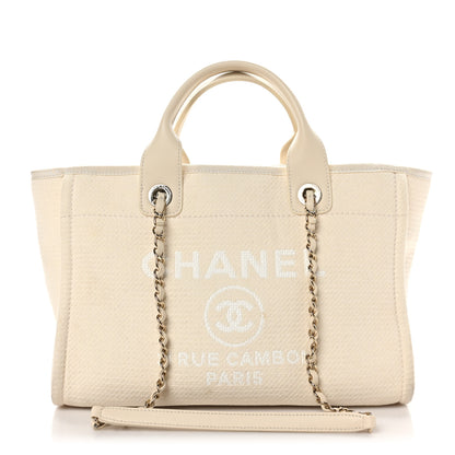 Chanel Mixed Fibers Small Deauville Tote White 1 of 10