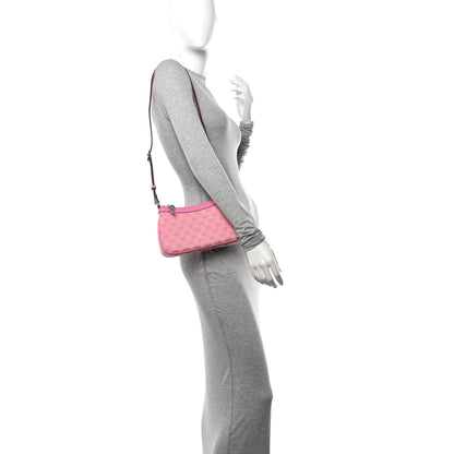 Gucci X PALACE GG Supreme Monogram Palace Textured Dollar Calfskin Shoulder Bag Pink Pale Rose Palace 2 of 11