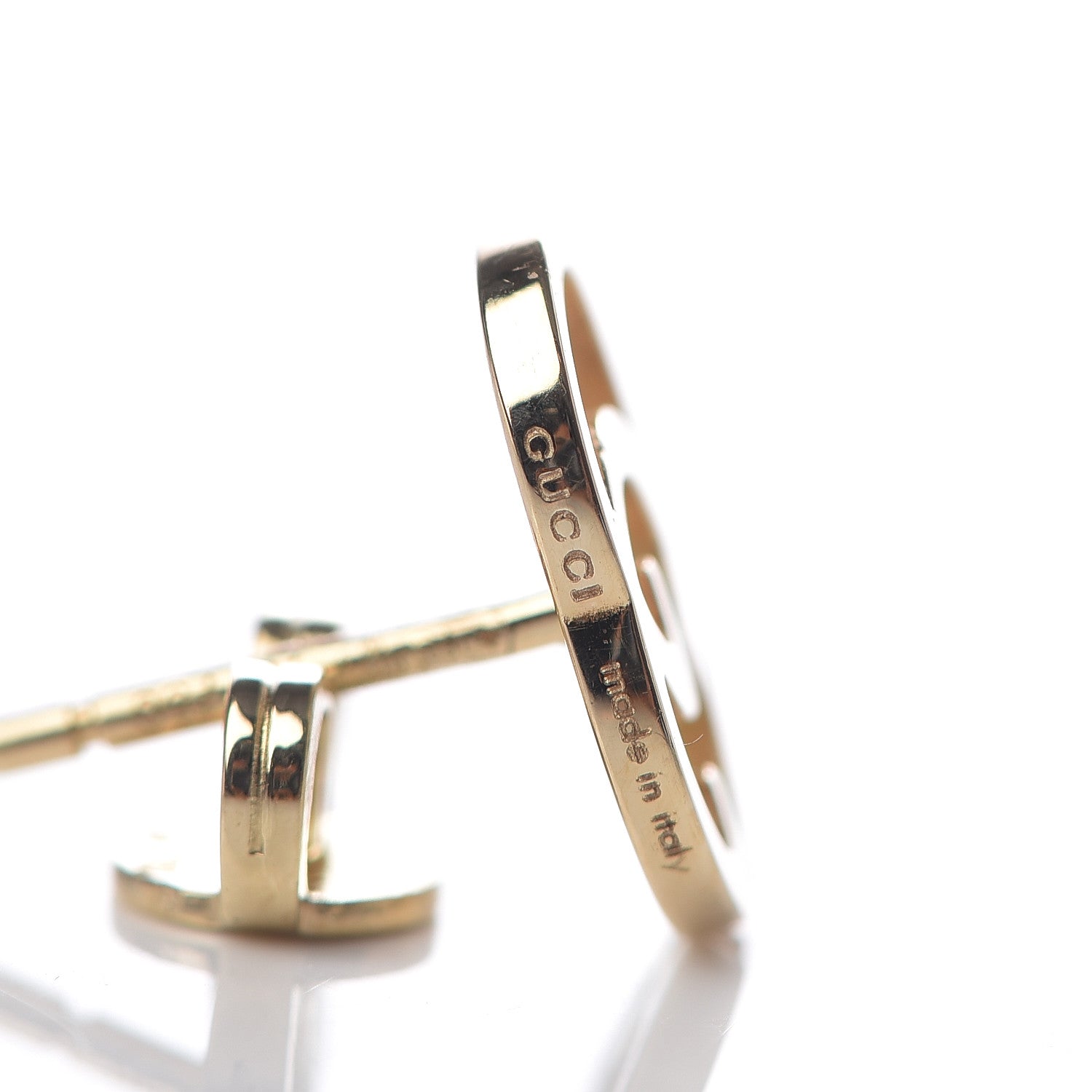 Gucci 18K Yellow Gold GG Tissue Stud Earrings 4 of 4