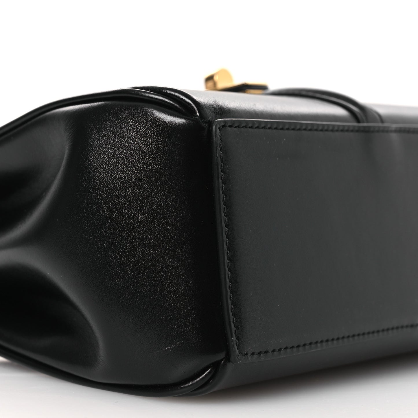 Satinated Calfskin Mini 16 Top Handle Bag Black
