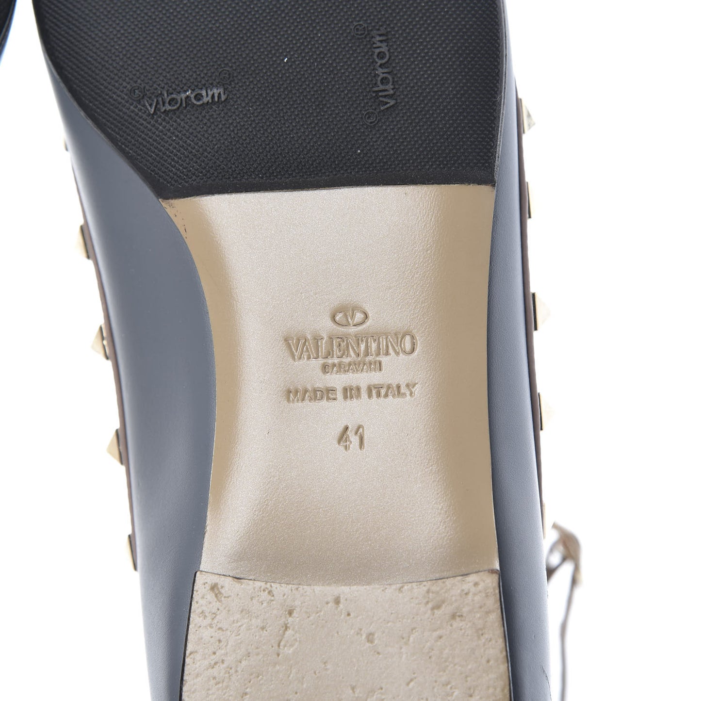 Nappa Rockstud Cage Ballerina Flats 41 Stone Poudre