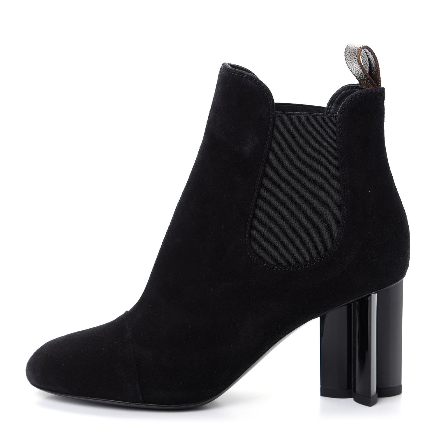 Louis Vuitton Suede Monogram Uniformes Cap Toe Chelsea 80mm Ankle Boots 35 Black 1 of 9