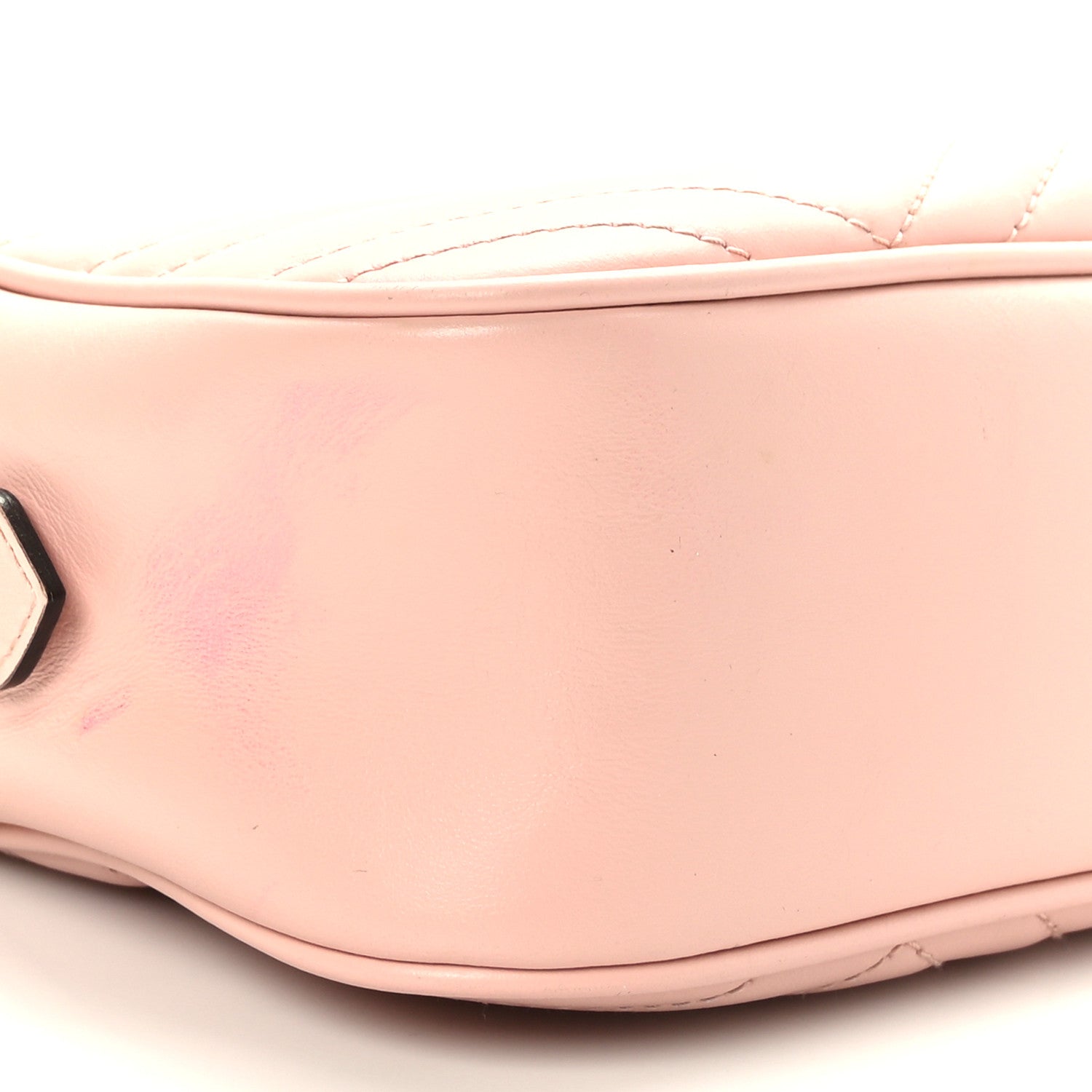 Gucci Calfskin Matelasse Small GG Marmont Chain Shoulder Bag Perfect Pink 8 of 9