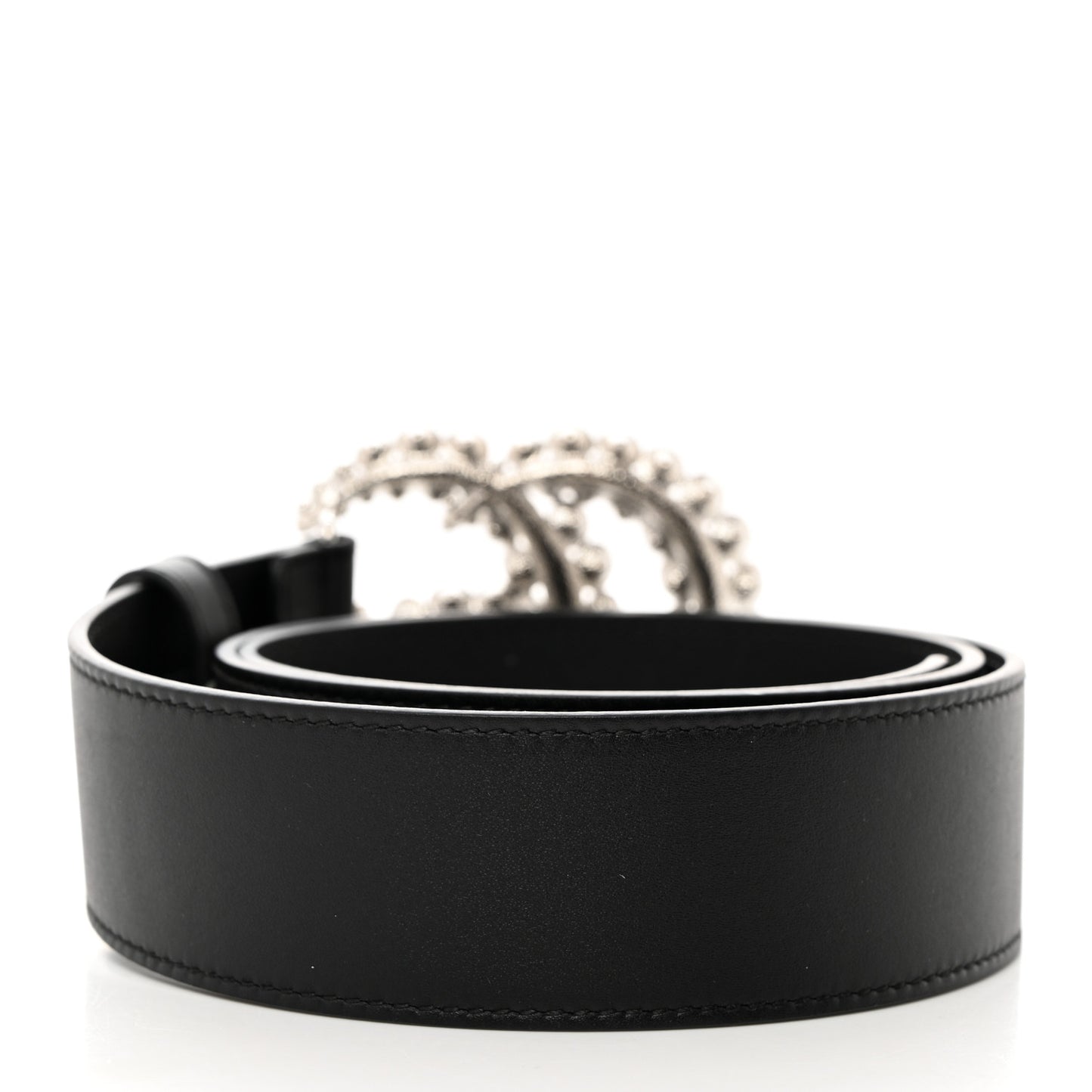 Calfskin Crystal Double G 40mm Belt 85 34 Black