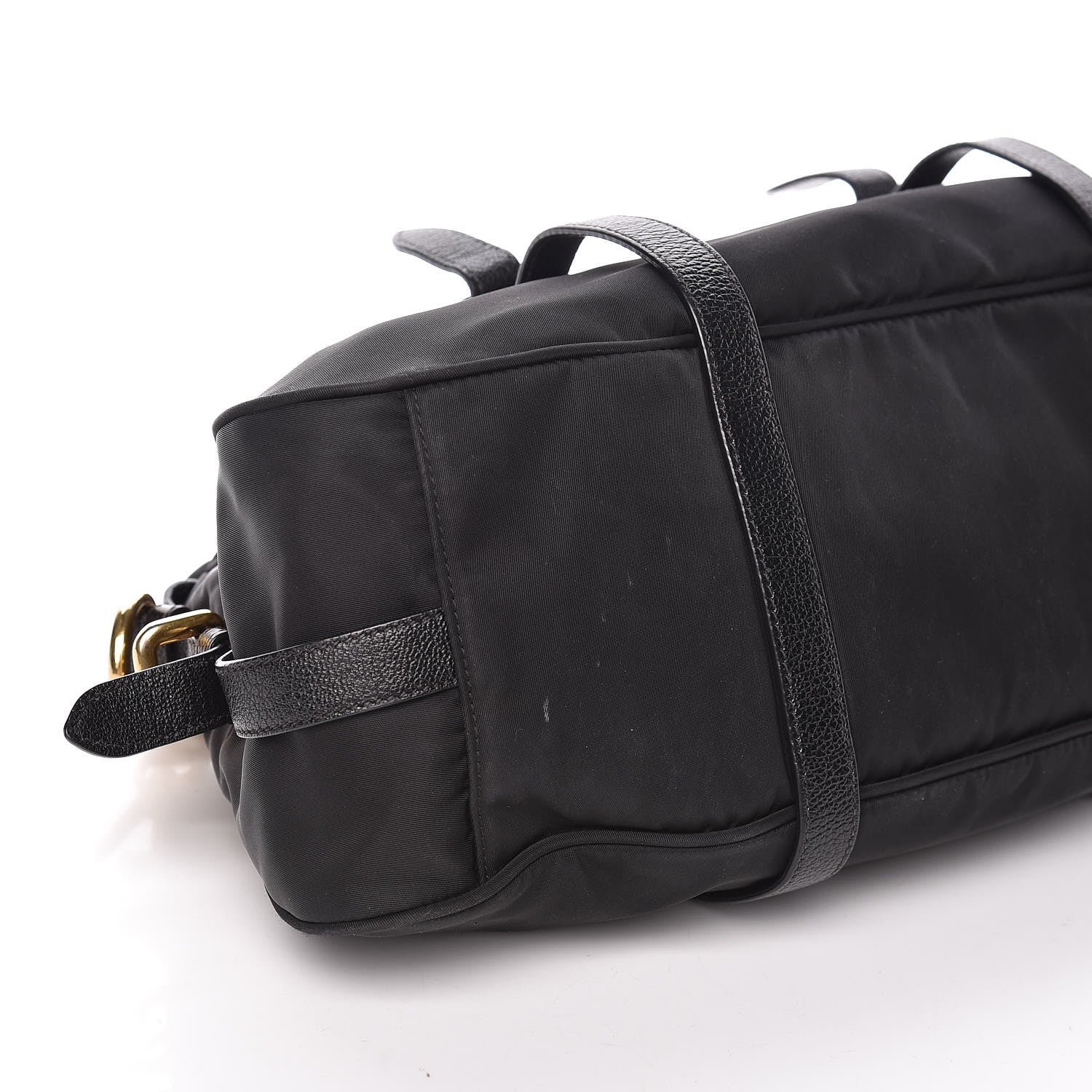 Prada Tessuto Nylon Calfskin Shopping Satchel Black 7 of 9