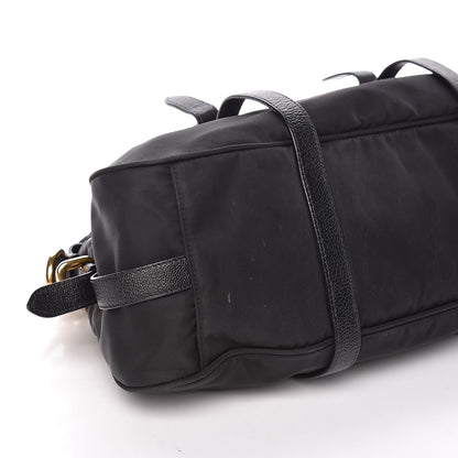 Prada Tessuto Nylon Calfskin Shopping Satchel Black 7 of 9