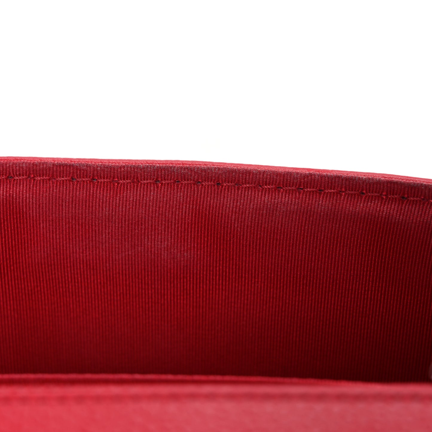 Caviar Chevron Quilted Medium Single Flap Red