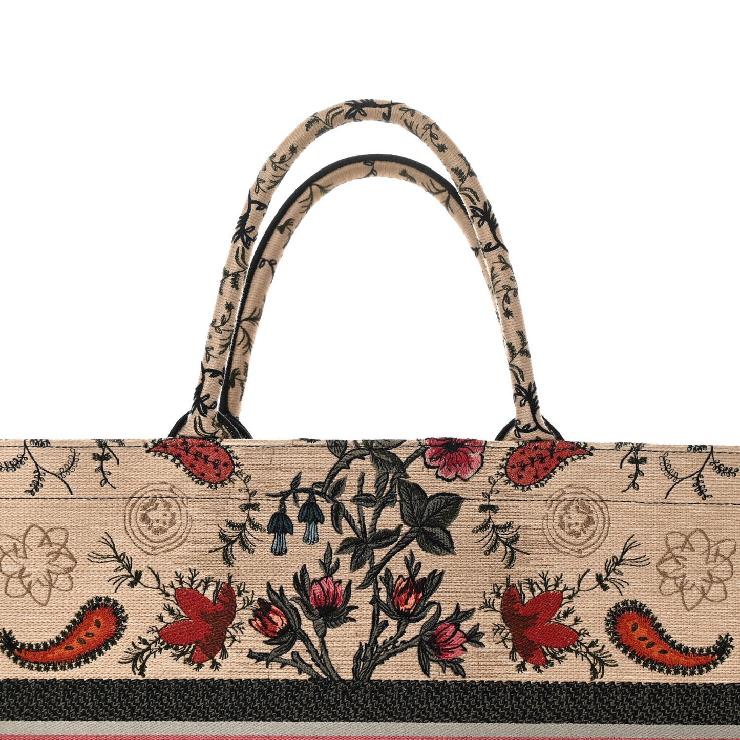 Canvas Embroidered Large Broderie Dior Flowers Book Tote Multicolor