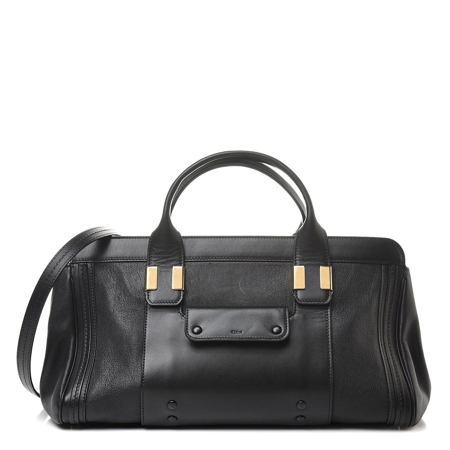 Calfskin Medium Alice Satchel Black
