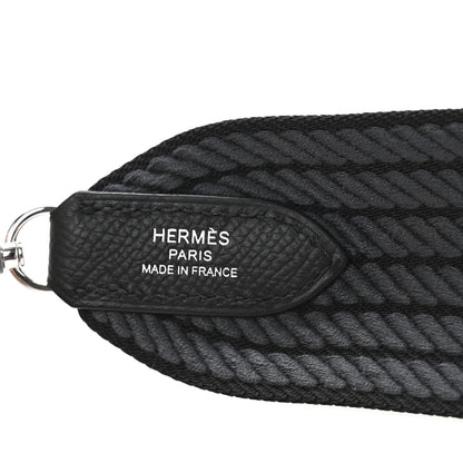 Hermes Toile Epsom 50mm Sangle Cordage Shoulder Strap Black Gris Misty 4 of 4