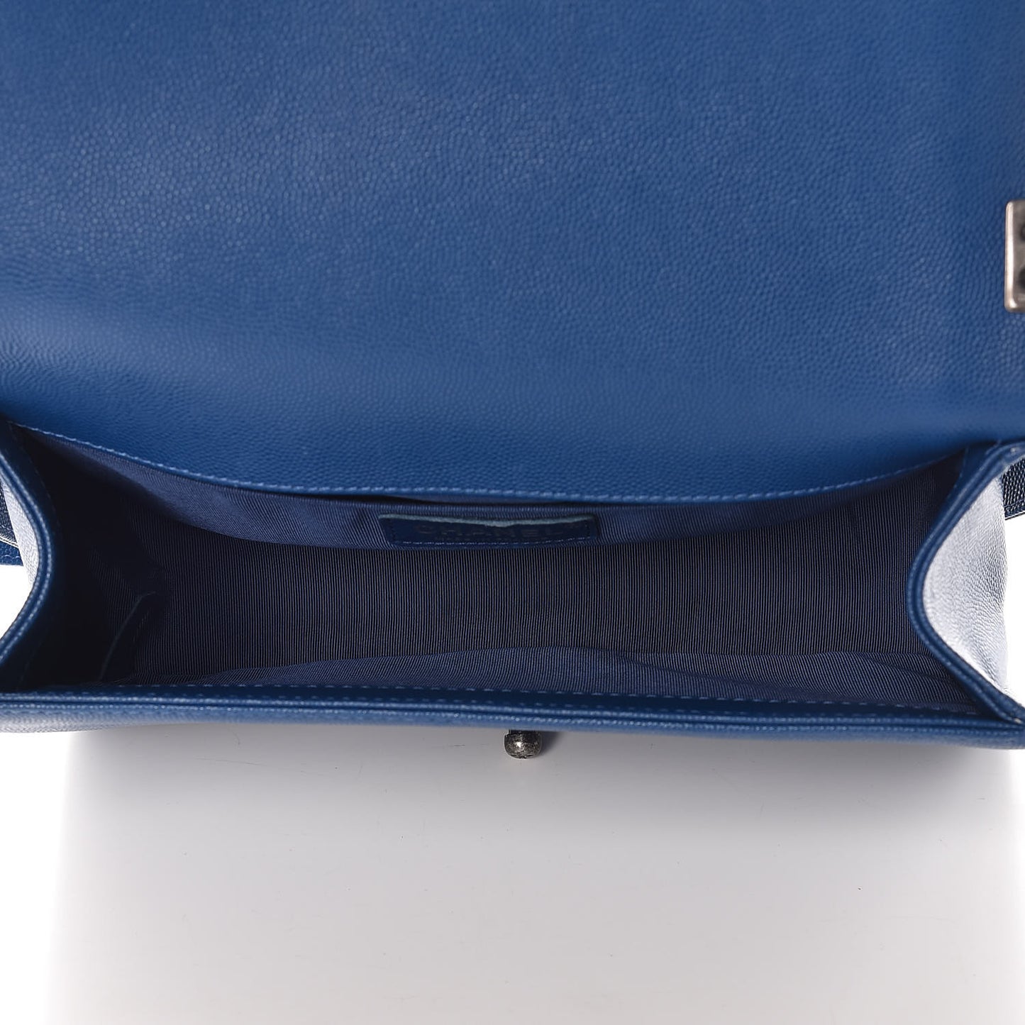 Caviar Quilted Medium Boy Flap Blue