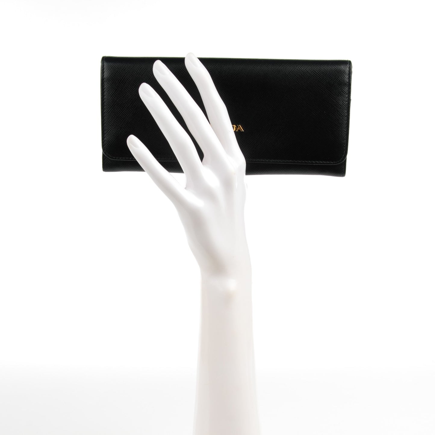 Saffiano Metal Continental Flap Wallet Nero Black