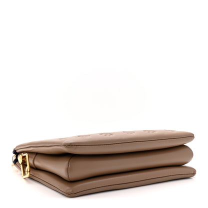 Louis Vuitton Lambskin Embossed Monogram Coussin PM Taupe 4 of 9