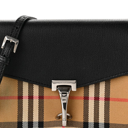 Burberry Derby Calfskin House Check Baby Macken Crossbody Bag Black 7 of 10