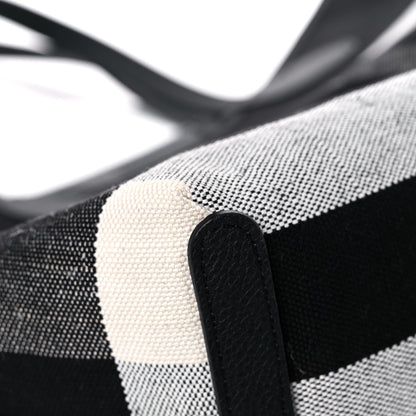 Burberry Coated Canvas Mega Check Large Reversible Doodle Tote Black White 16 of 17