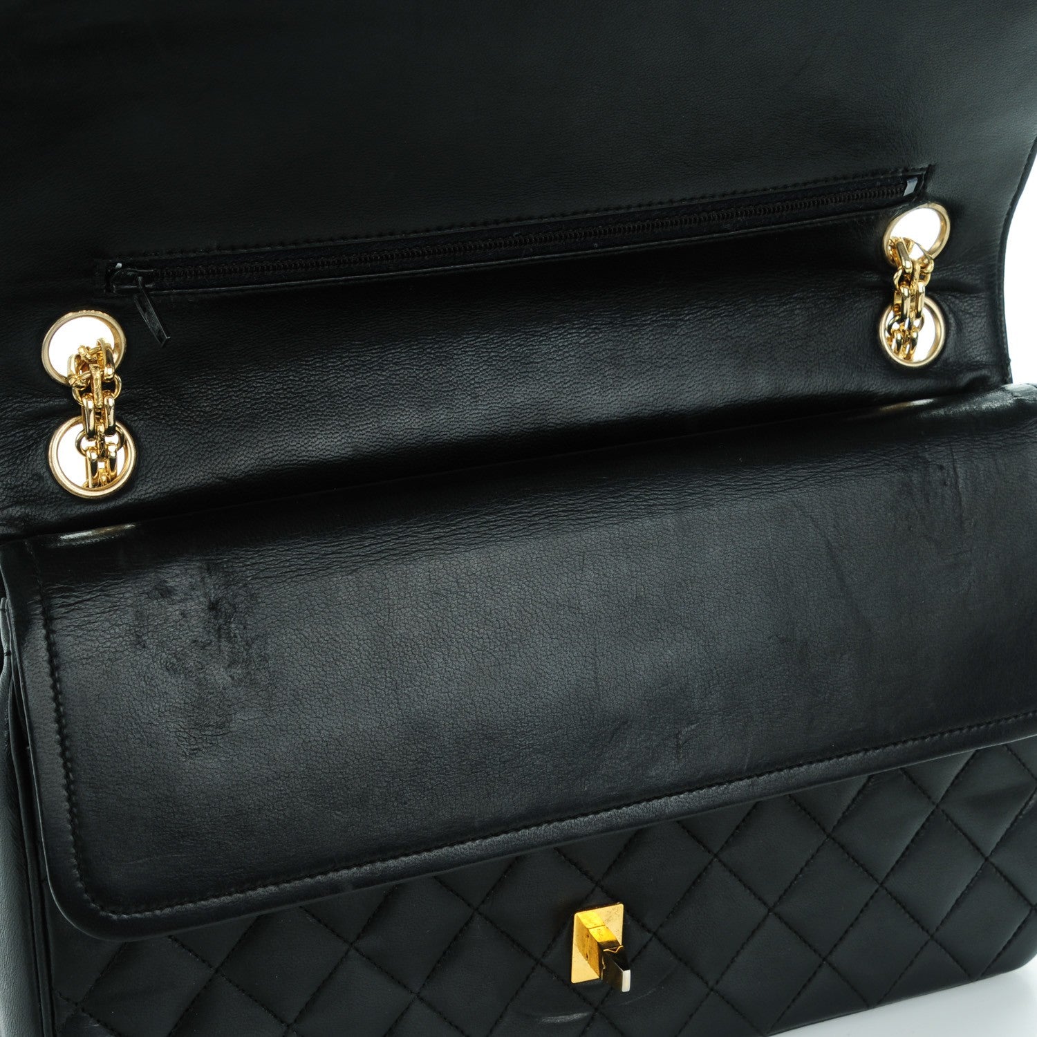 Chanel Lambskin Quilted Medium Double Flap Bijoux Chain Black 8 of 8