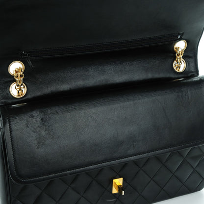 Chanel Lambskin Quilted Medium Double Flap Bijoux Chain Black 8 of 8