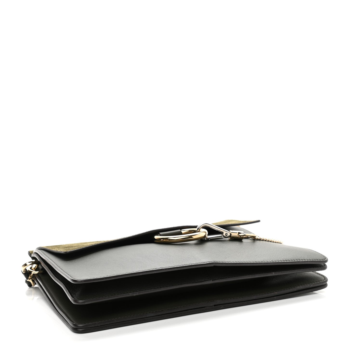 Suede Calfskin Medium Faye Shoulder Bag Deep Forest