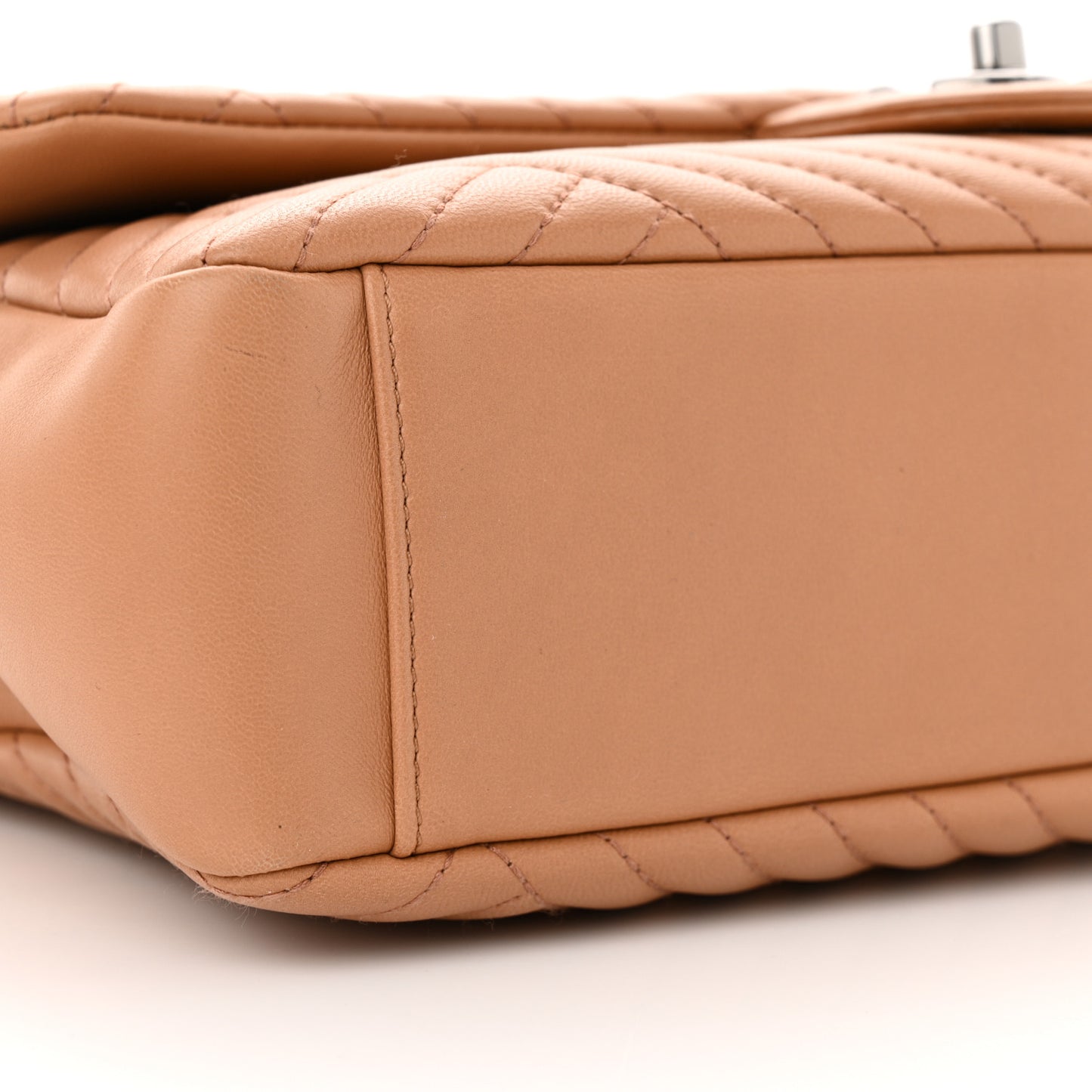 Lambskin Quilted Large CC Crossing Flap Camel