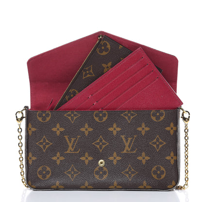 Louis Vuitton Monogram Pochette Felicie Chain Wallet Fuchsia 5 of 17