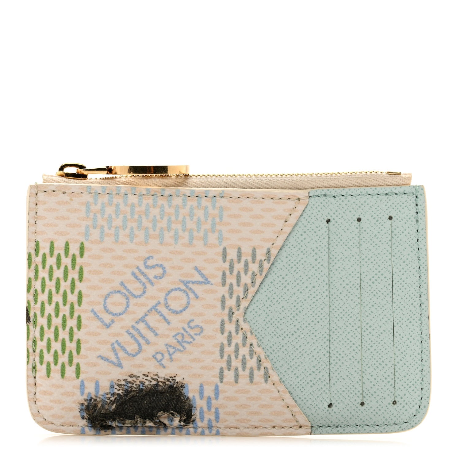 Louis Vuitton Damierlicious Zipped Romy Card Holder Pistachio Green 1 of 7